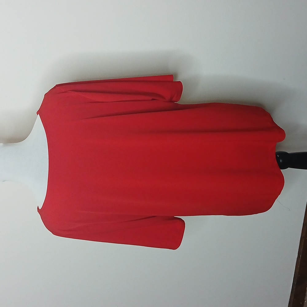 Susan Graver red quarter sleeve tee shirt size large - Picture 4 of 16